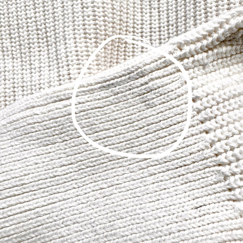 J. Crew Womens Cotton Cashmere Ribbed Turtleneck Sweater S Ivory Relaxed Spring‎ - Picture 13 of 13